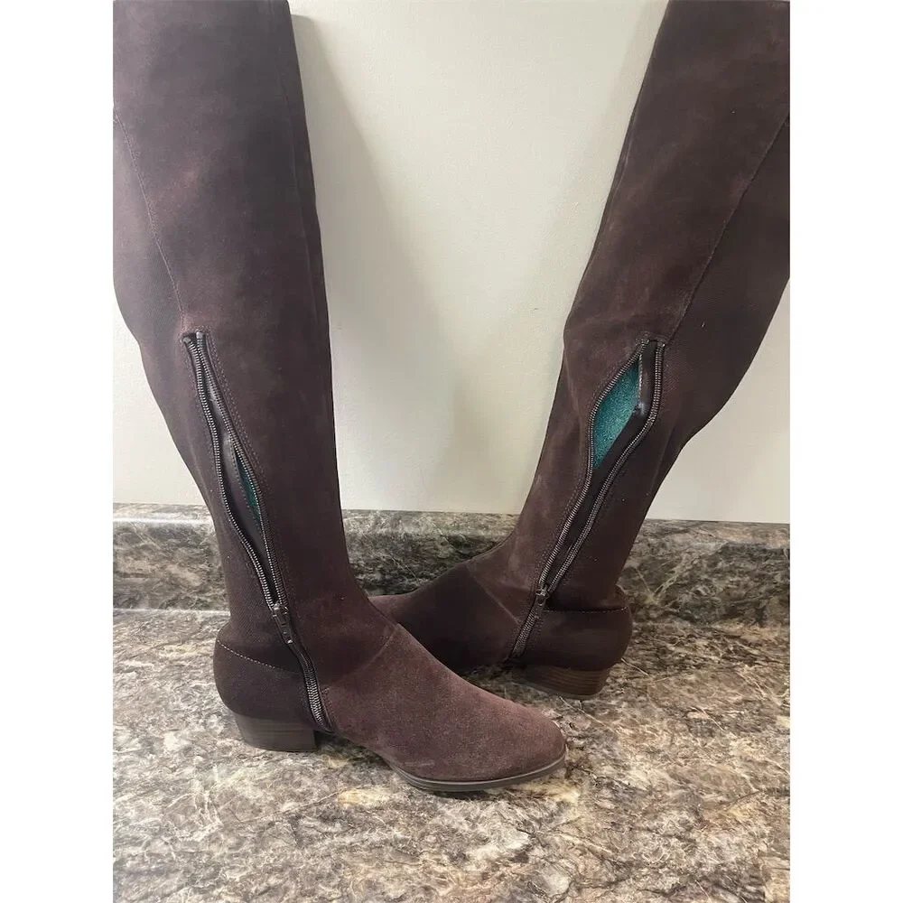 Aerosoles Women's Brown Knee-High Boots Size US 6 Zip Closure